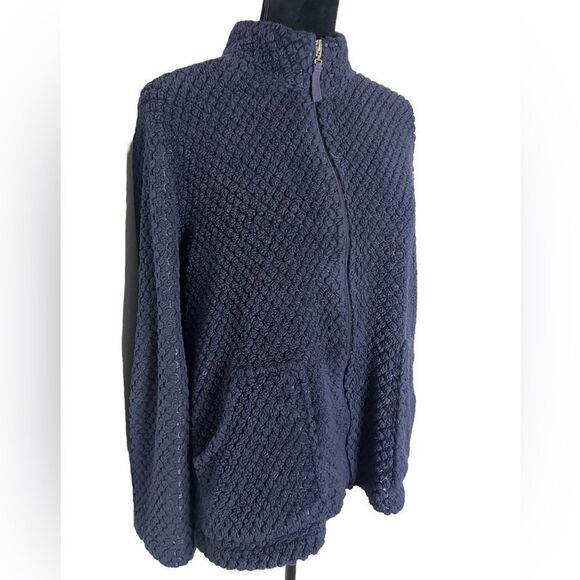 CUDDL DUDS NAVY SOFT COZY ZIP UP JACKET WOMENS SIZE LARGE *Super cozy! - Picture 6 of 9